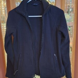 Lands' End Women's Black Full‑Zip Fleece Jacket Sz XS